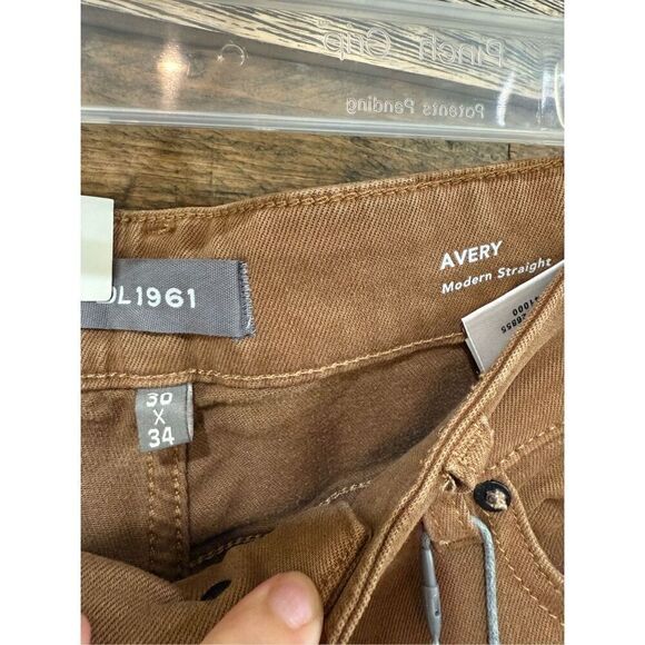DL1961 NWT AVERY DL ULTIMATE PANT Mens Tigers Eye Brown Modern Straight sz 30x34 - Picture 4 of 9